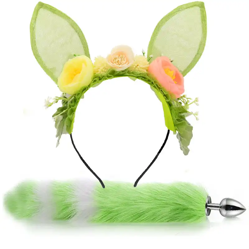 Green Cat Tail Anal Plug