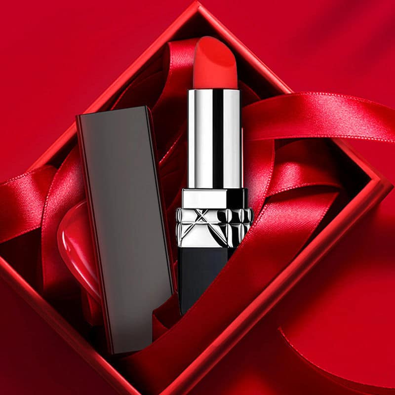 A box containing a lipstick vibrator