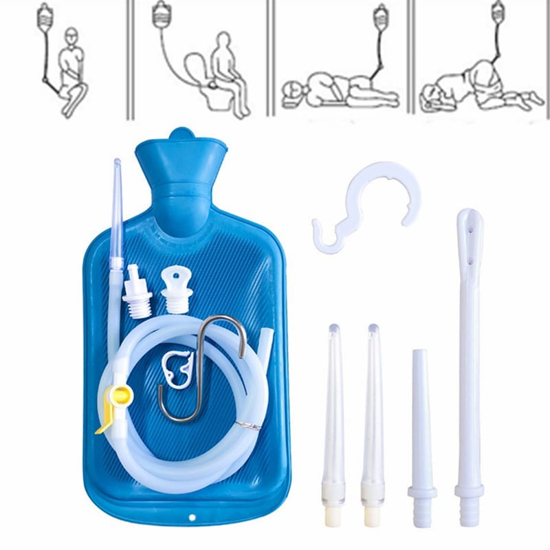 Suspended anal douching bag
